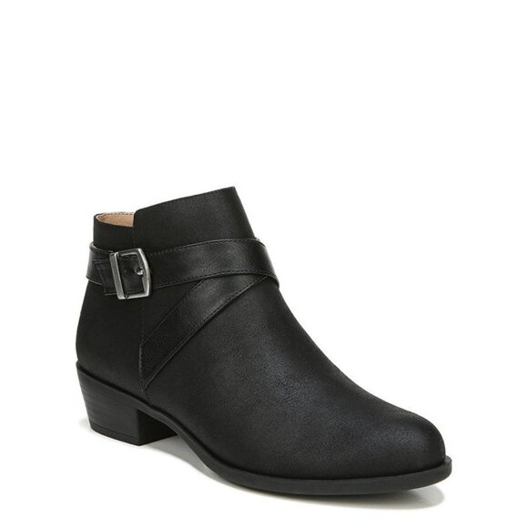 𝅺LIFESTRIDE "Ally" Ankle Bootie Womens New Black Block Heel Buc… - Picture 1 of 10